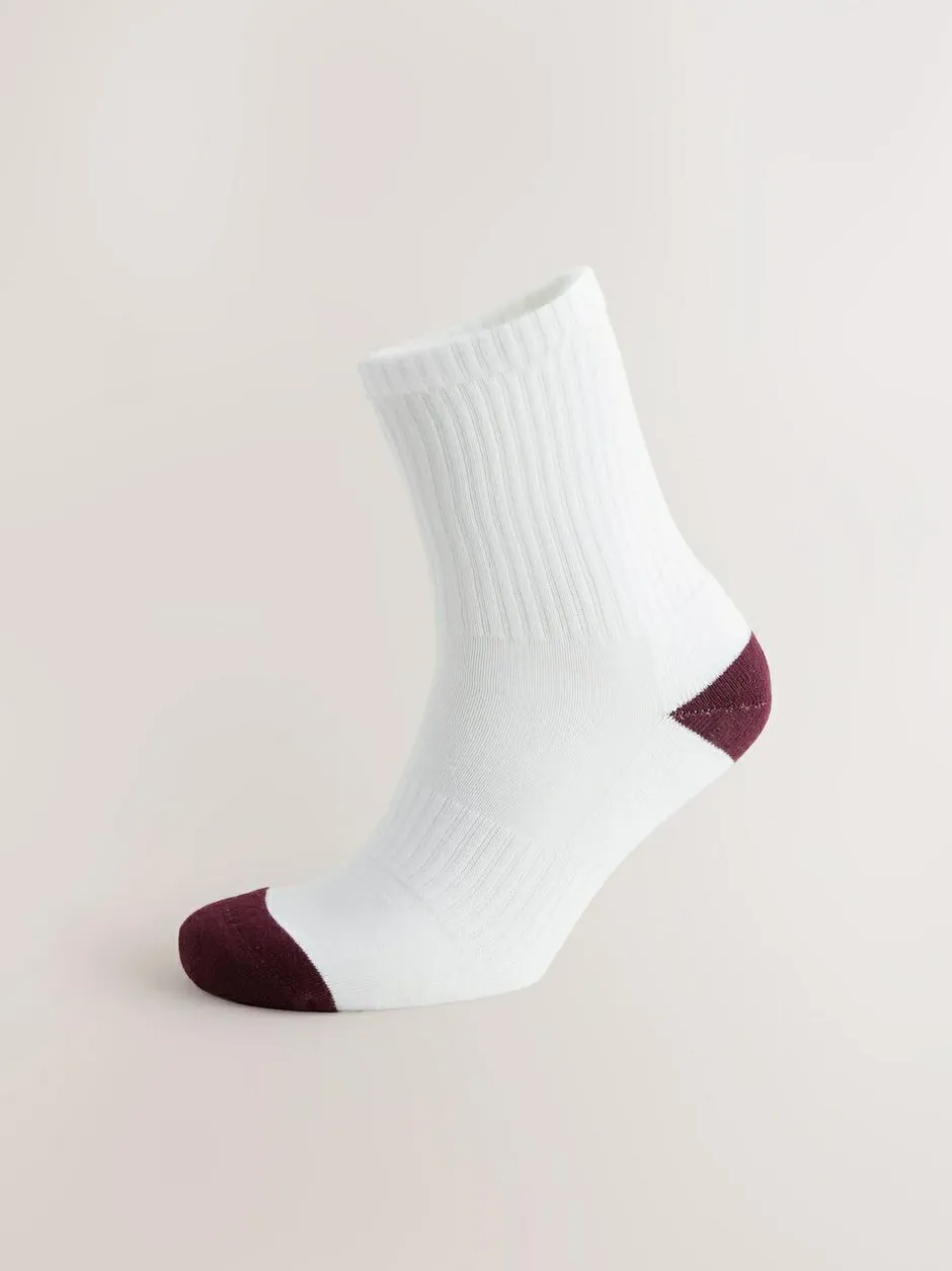 Next Sports Socks 4 Pack White Rich Heel toe Hot