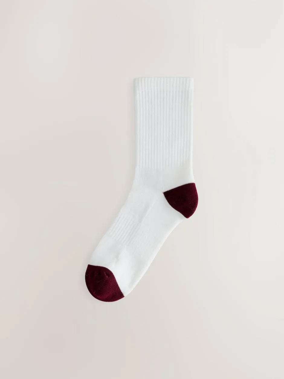 Next Sports Socks 4 Pack White Rich Heel toe Hot