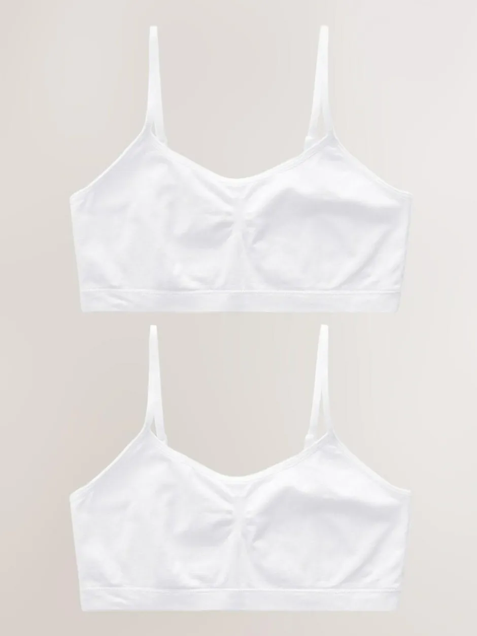 Next White Seam Free Crop Tops 2 Pack (7-16yrs) New