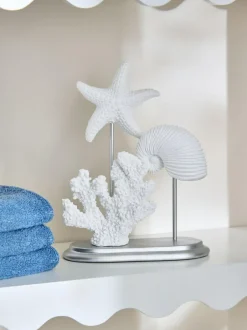 Next White Seashell Stand Bathroom Ornament New