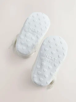 Next Mary Jane Baby Shoes (0-18mths) White Shimmer Butterfly New