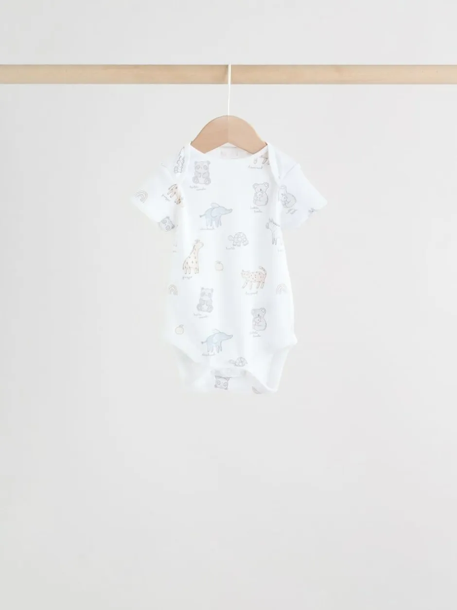 Next White Short Sleeve Baby Bodysuits 5 Pack Discount