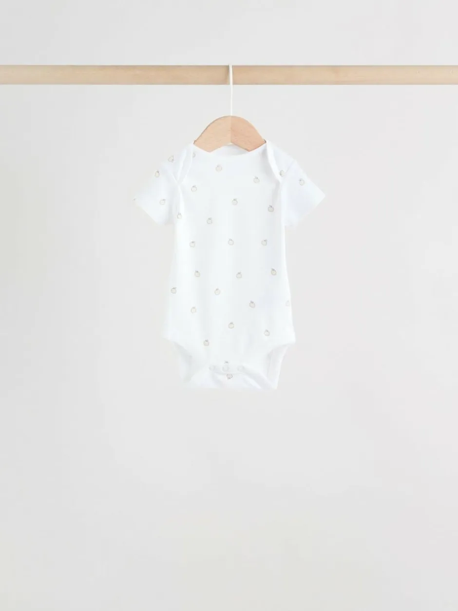 Next White Short Sleeve Baby Bodysuits 5 Pack Discount