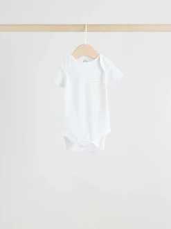 Next White Short Sleeve Baby Bodysuits 5 Pack Discount