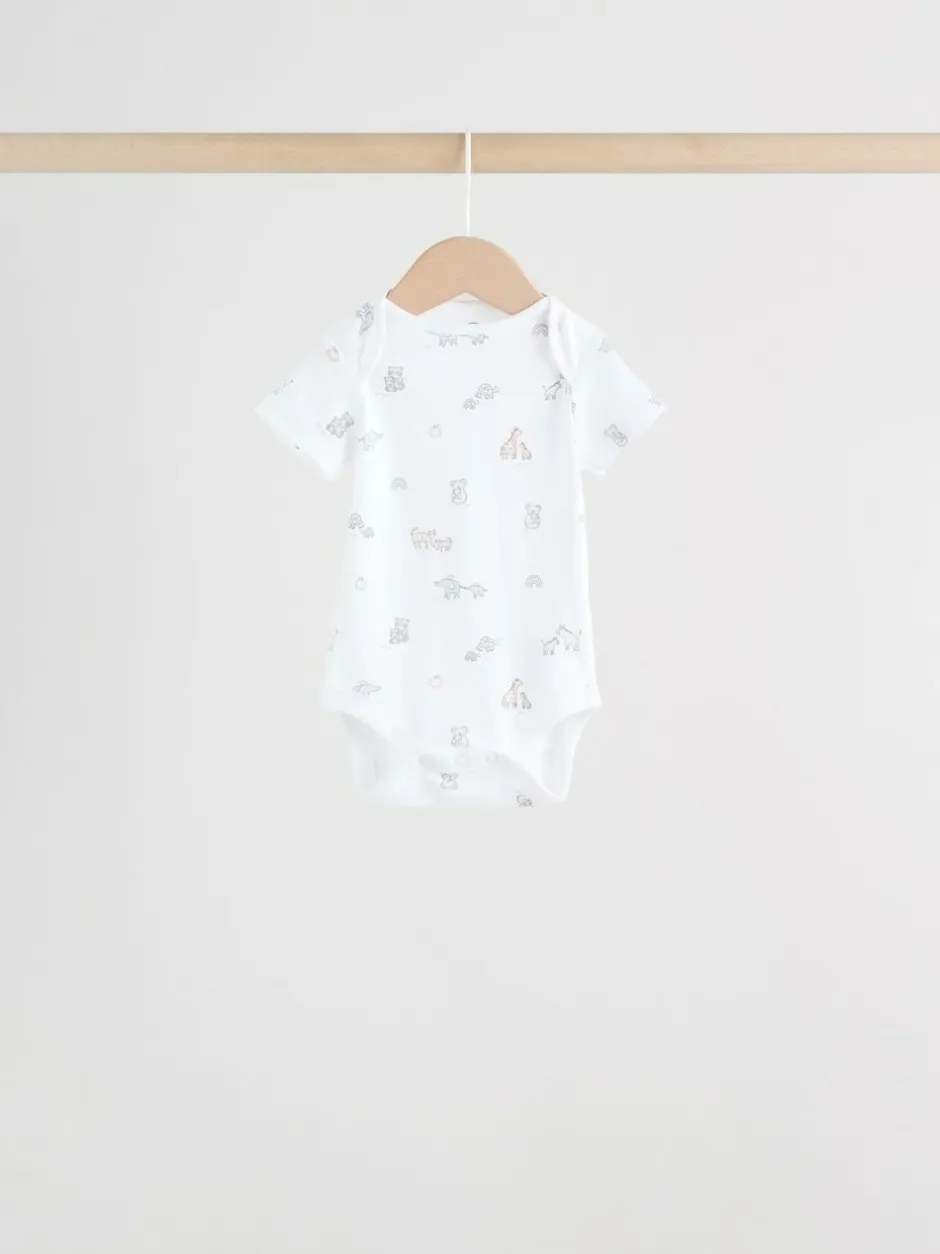 Next White Short Sleeve Baby Bodysuits 5 Pack Discount