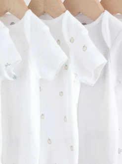 Next White Short Sleeve Baby Bodysuits 5 Pack Discount