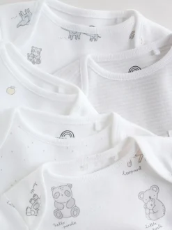 Next White Short Sleeve Baby Bodysuits 5 Pack Discount