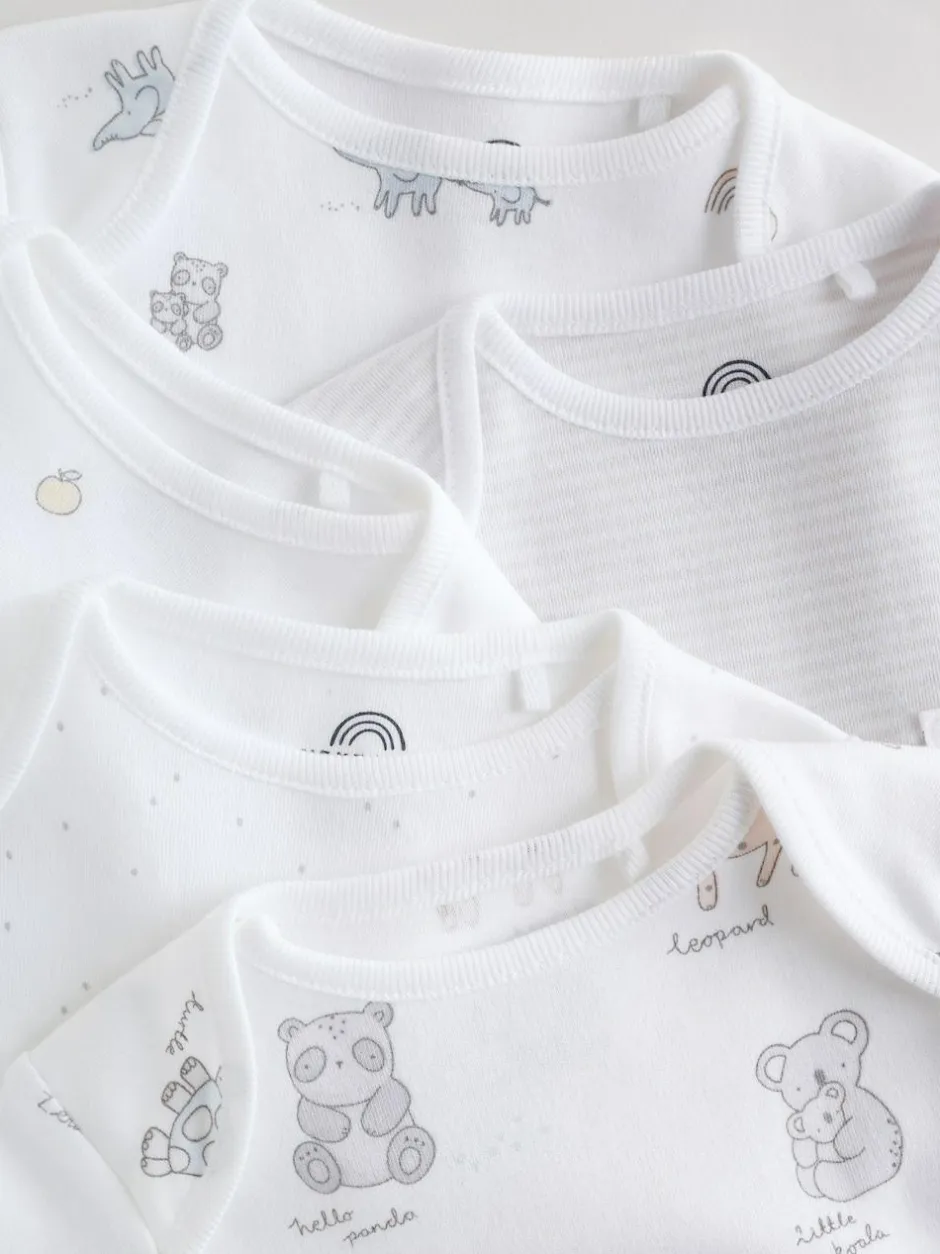 Next White Short Sleeve Baby Bodysuits 5 Pack Discount