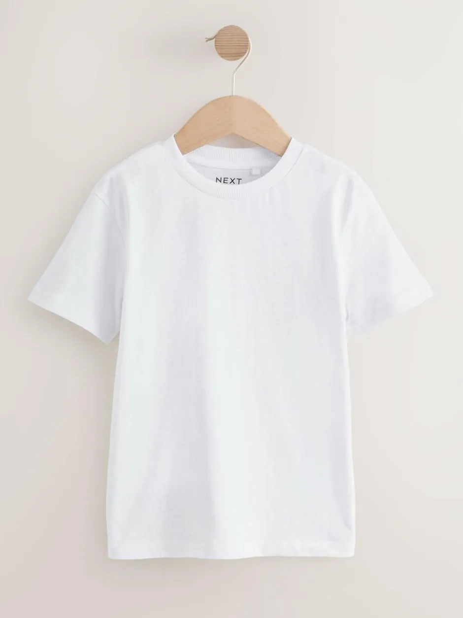 Next White Short Sleeve T-Shirts 5 Pack (3-16yrs) Outlet