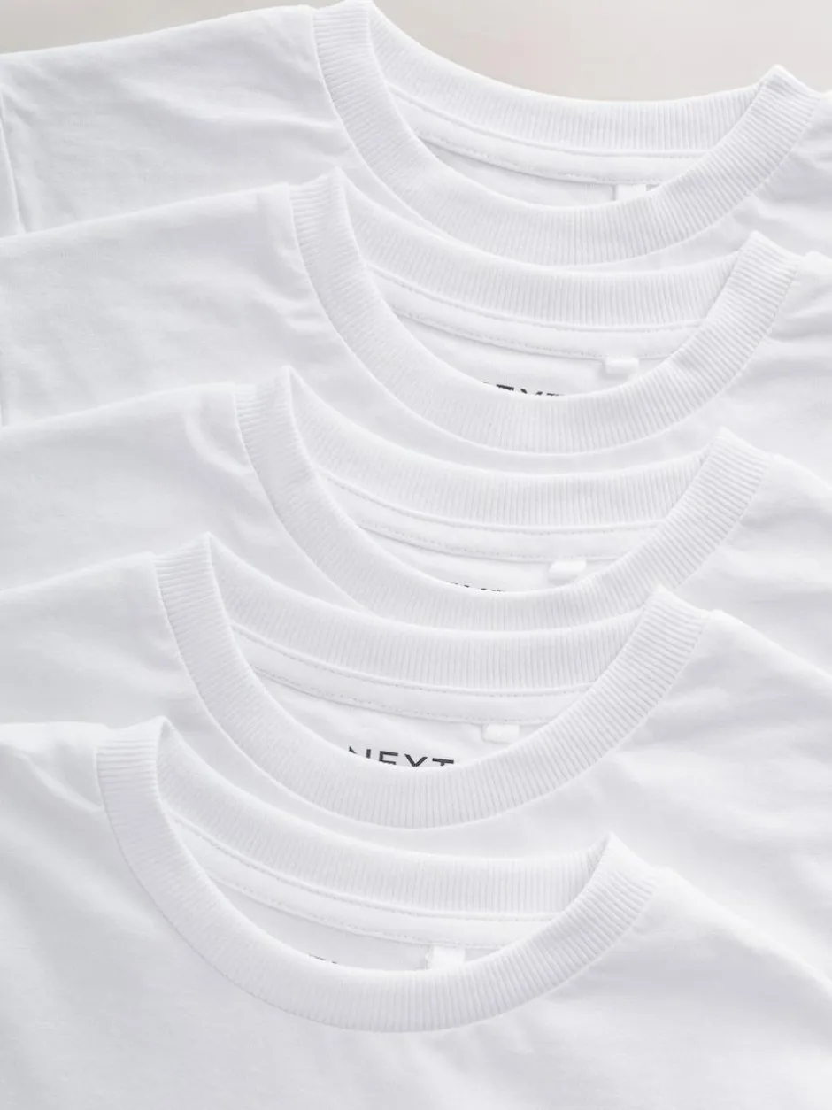 Next White Short Sleeve T-Shirts 5 Pack (3-16yrs) Outlet