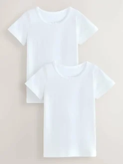 Next Short Sleeve Vests 2 Pack (1.5-12yrs) White
