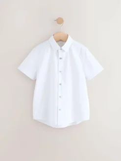 Next Short Sleeves Smart Plain School Shirt (3-16yrs) White Best