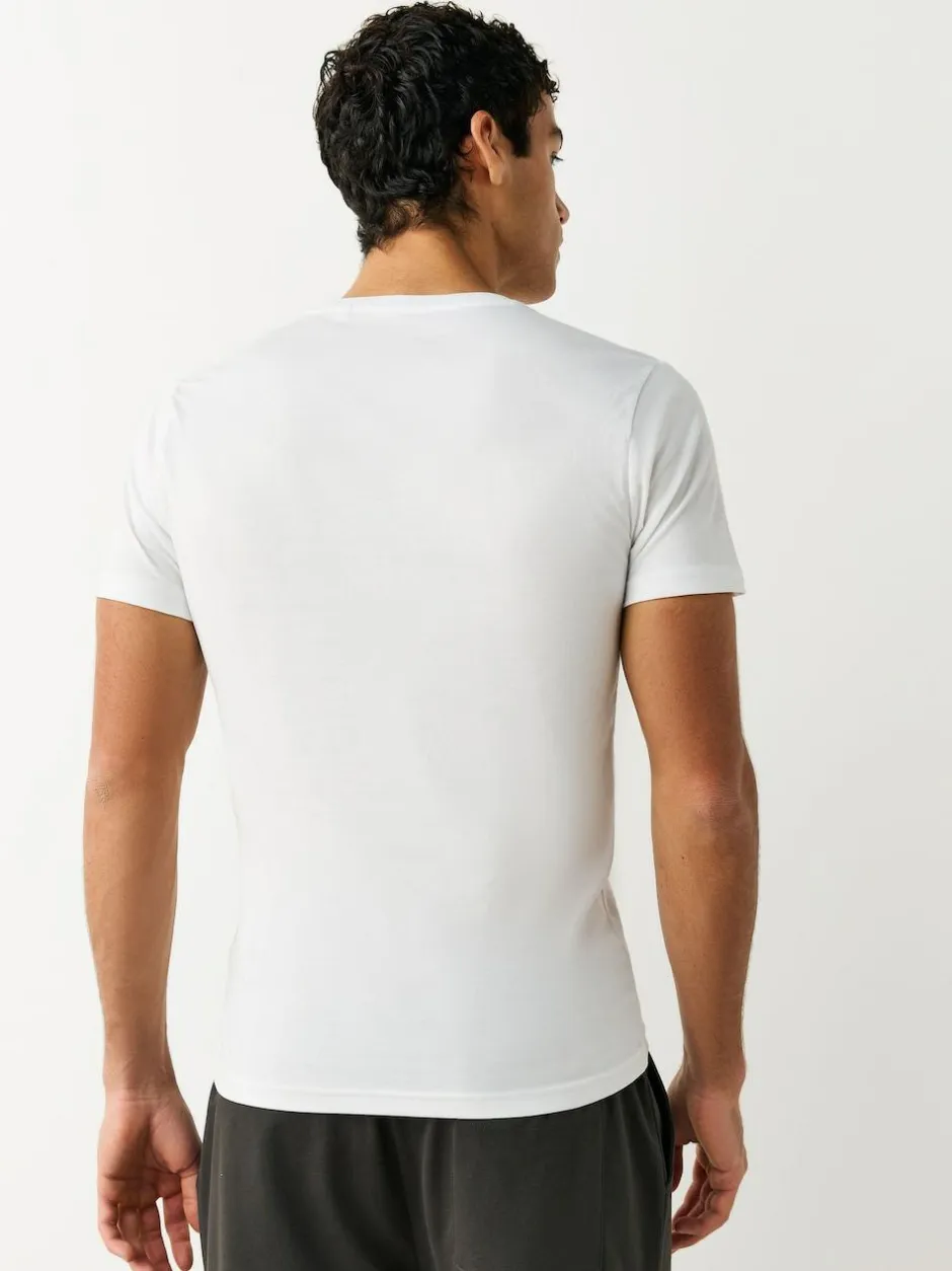 Next Slim Fit 100% Cotton Layering T-Shirts 2 Pack White Online