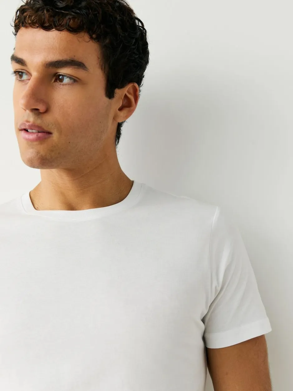 Next Slim Fit 100% Cotton Layering T-Shirts 2 Pack White Online