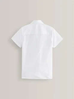 Next White Slim Fit 2 Pack Short Sleeve School Shirts (3-17yrs)