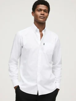 Next White Slim Fit Button Down Easy Iron Oxford Shirt New