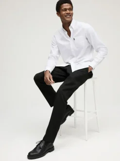 Next White Slim Fit Button Down Easy Iron Oxford Shirt New