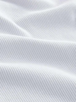 Next Slim Fit Ribbed Vest White