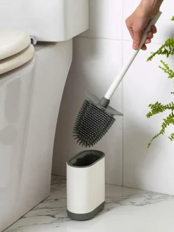 Next White Slimline Silicone Toilet Brush New
