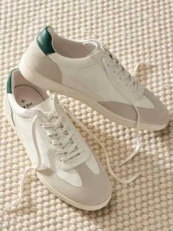 Next Smart Casual Lace-Up Trainers with Suede Trim White Best