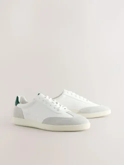 Next Smart Casual Lace-Up Trainers with Suede Trim White Best