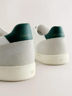 Next Smart Casual Lace-Up Trainers with Suede Trim White Best