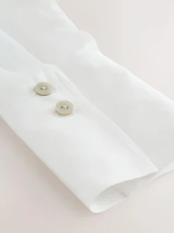 Next Soft Revere Collar Long Sleeve Shirt White New