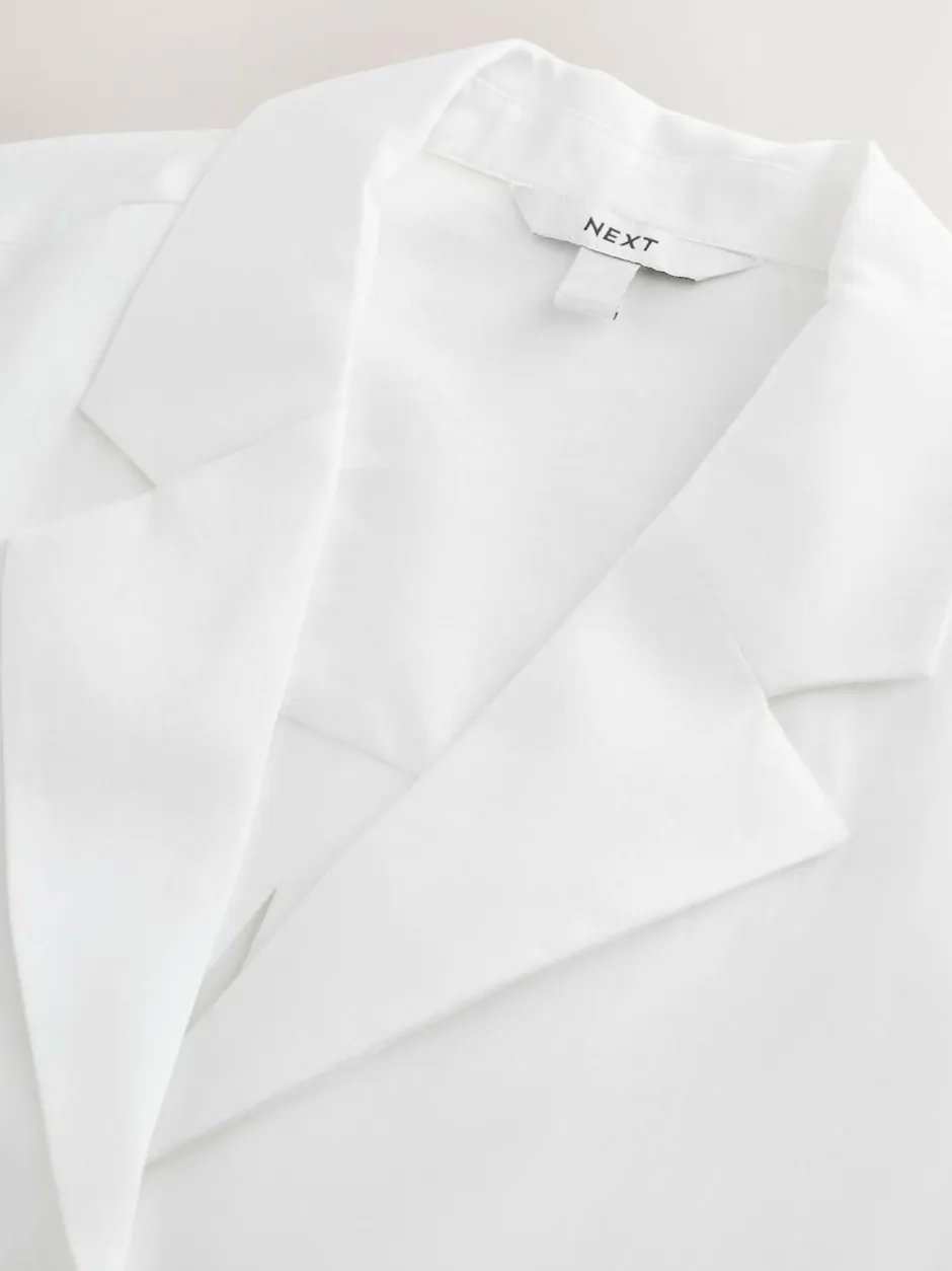 Next Soft Revere Collar Long Sleeve Shirt White New