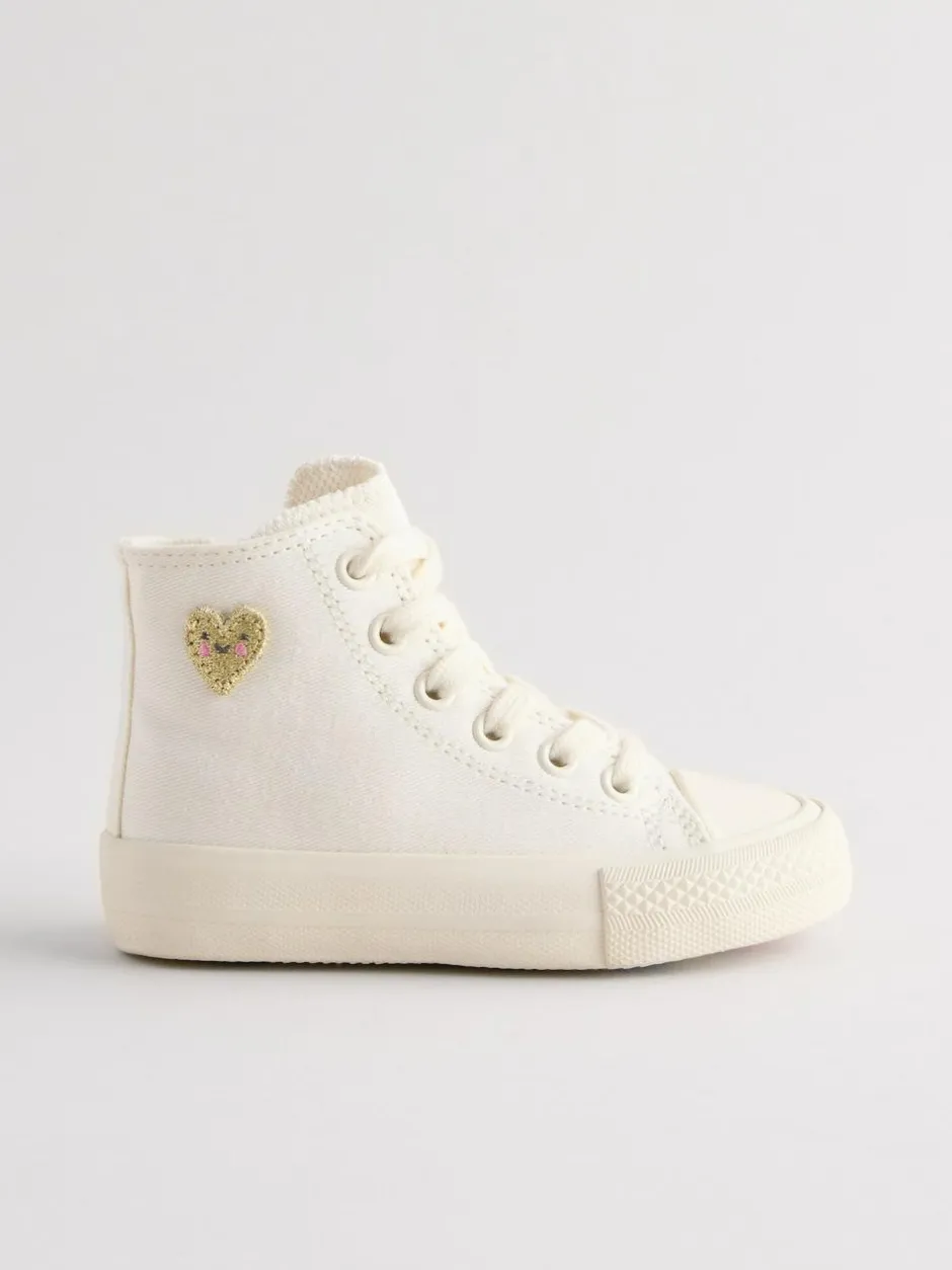 Next White Standard Fit (F) High Top Trainers Outlet