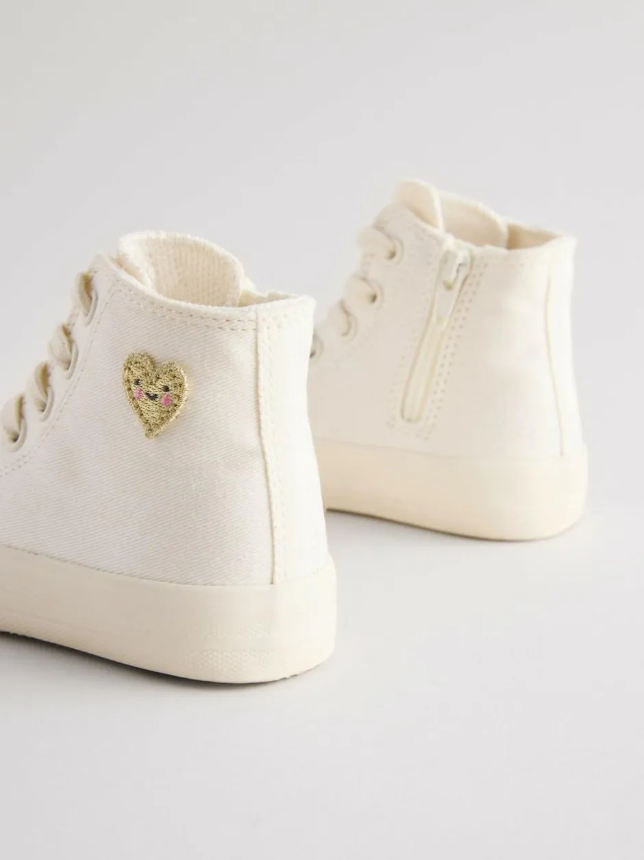 Next White Standard Fit (F) High Top Trainers Outlet