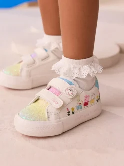 Next White Standard Fit (F) Peppa Pig Chunky Trainers with Touch Fastening