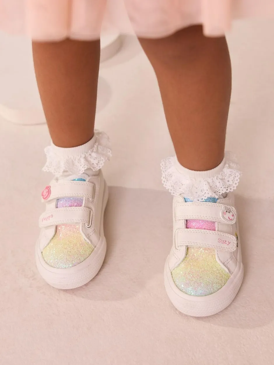 Next White Standard Fit (F) Peppa Pig Chunky Trainers with Touch Fastening
