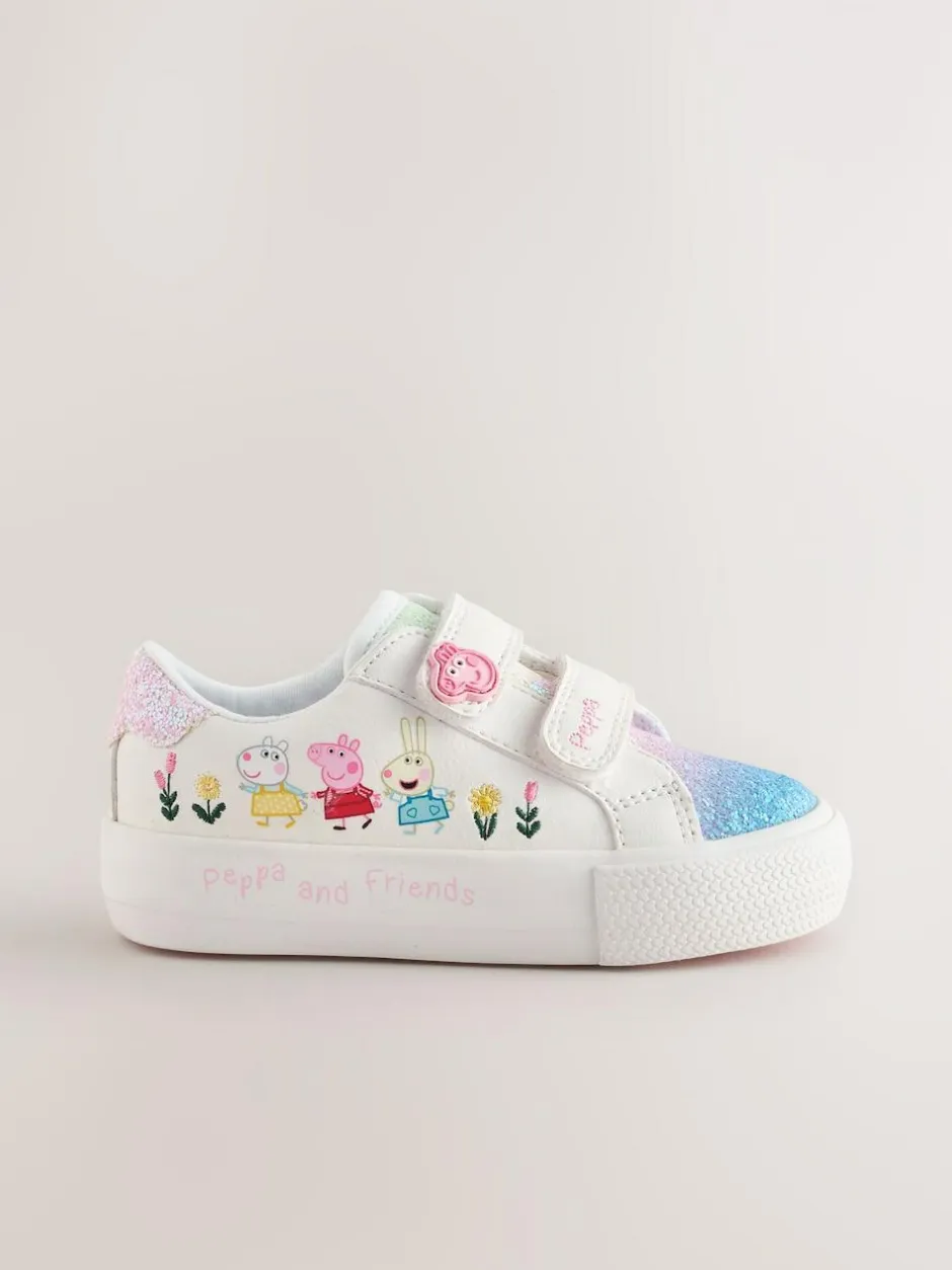 Next White Standard Fit (F) Peppa Pig Chunky Trainers with Touch Fastening