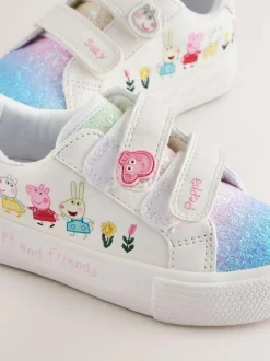 Next White Standard Fit (F) Peppa Pig Chunky Trainers with Touch Fastening