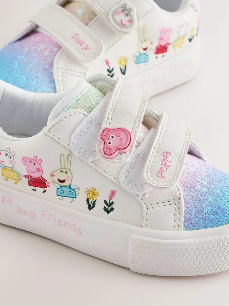 Next White Standard Fit (F) Peppa Pig Chunky Trainers with Touch Fastening