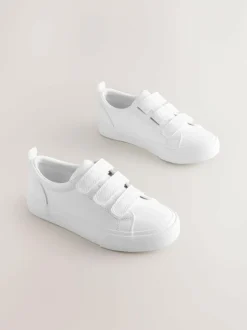 Next Standard Fit (F) Touch Fastening Smart Casual Trainers White Hot