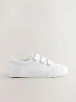 Next Standard Fit (F) Touch Fastening Smart Casual Trainers White Hot