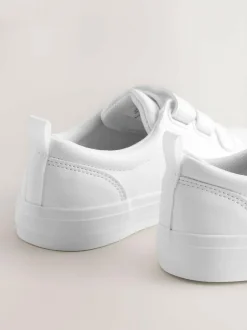 Next Standard Fit (F) Touch Fastening Smart Casual Trainers White Hot
