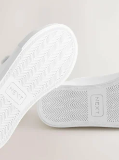Next Standard Fit (F) Touch Fastening Smart Casual Trainers White Hot