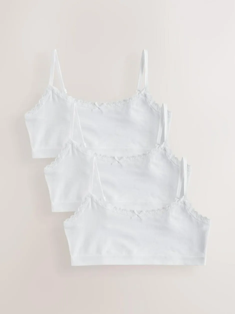 Next White Strappy Crop Tops 3 Pack (5-16yrs) Clearance