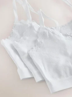 Next White Strappy Crop Tops 3 Pack (5-16yrs) Clearance