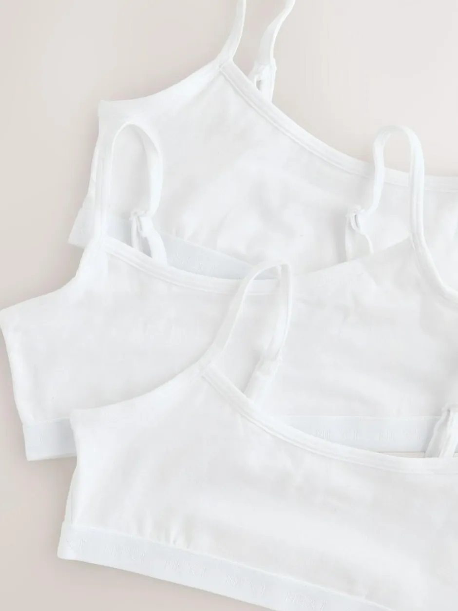 Next Strappy Crop Tops 3 Pack (5-16yrs) White Clearance