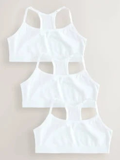 Next Strappy Racer Back Crop Tops 3 Pack (5-16yrs) White Discount