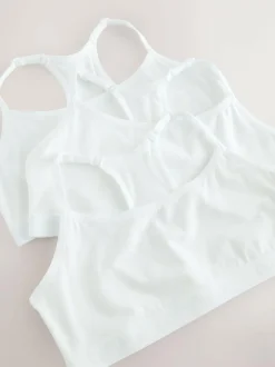 Next Strappy Racer Back Crop Tops 3 Pack (5-16yrs) White Discount
