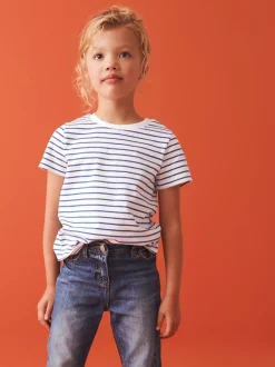 Next White Stripe T-Shirt (3-16yrs) Clearance