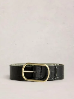 White Stuff Black Reversible Leather Belt Sale