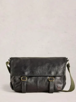 White Stuff Teddy Leather Messenger Bag Black Best