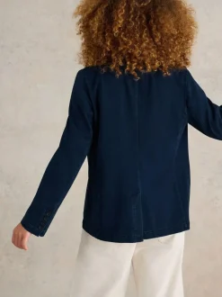 White Stuff Evelyn Jersey Blazer Blue New
