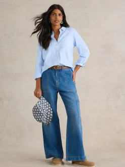 White Stuff Blue Sophie Shirt Sale