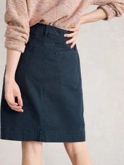 White Stuff Tia Chino Skirt Blue Best